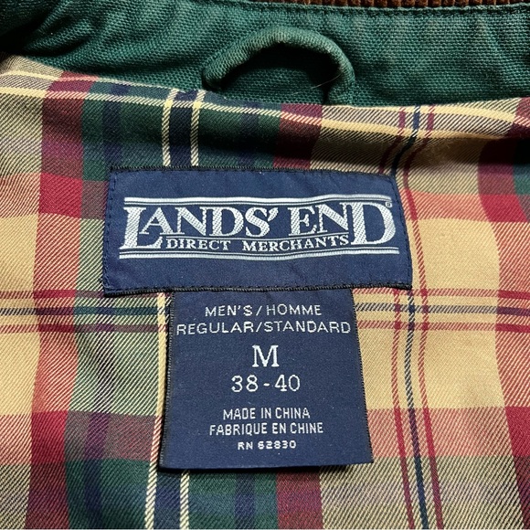 Vintage 90s Men’s Lands End Green Barn Chore Coat Brown Corduroy size medium - Picture 11 of 16